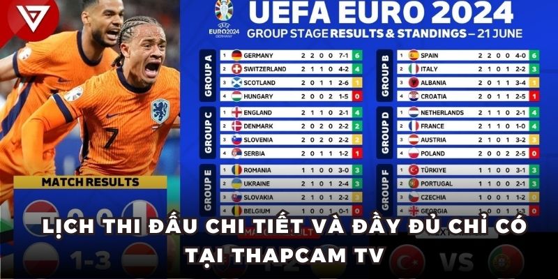 Lịch thi đấu chi tiết và đầy đủ chỉ có tại thapcam tv